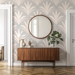Boho Rustic Palm Radiance Soft Grey
