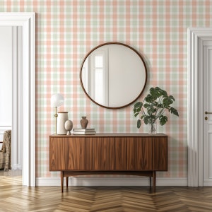 Rustic Plaid Sage Green and Soft Terracotta S