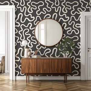 Black and White Modern Art Doodle Maze