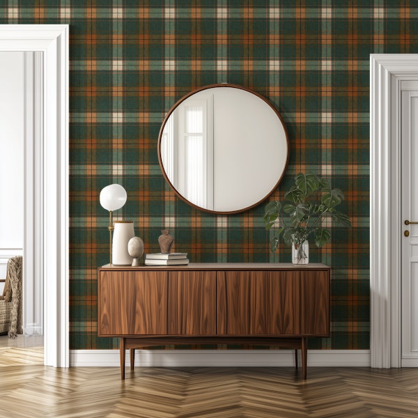 Traditional Country Plaid Tartan Hunter Green