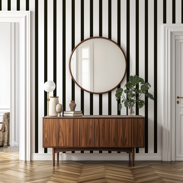 Minimal Striped Design Black and White
