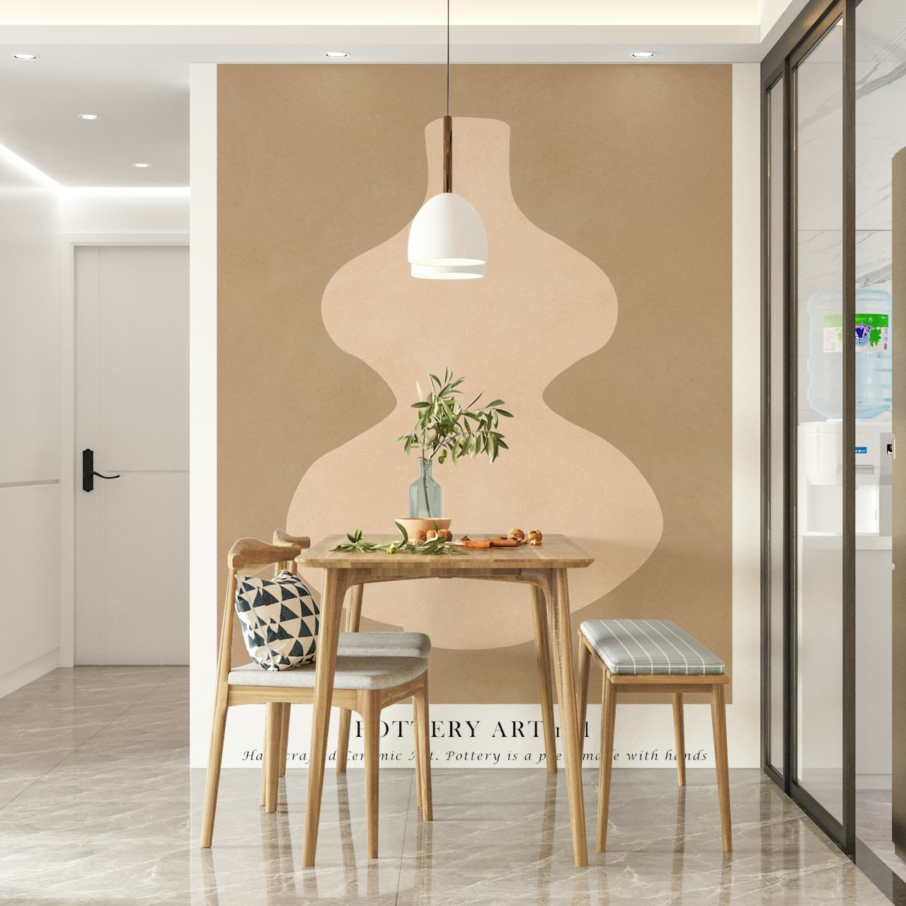 Earthen Vase Elegance tapet i ett rum