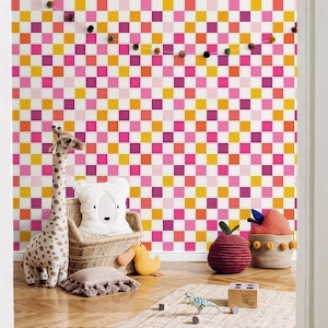 Funky Pink and Yellow Checkers