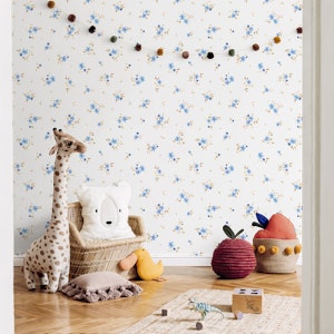 Floral Solveig Blue on Off White