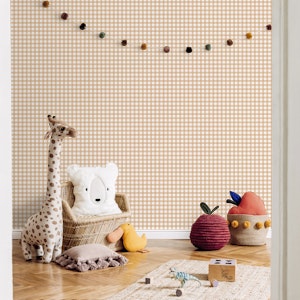 Gingham beige bold