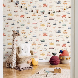 Trasnports alphabet beige
