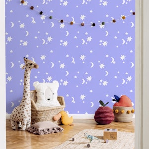Stars and Moon lila