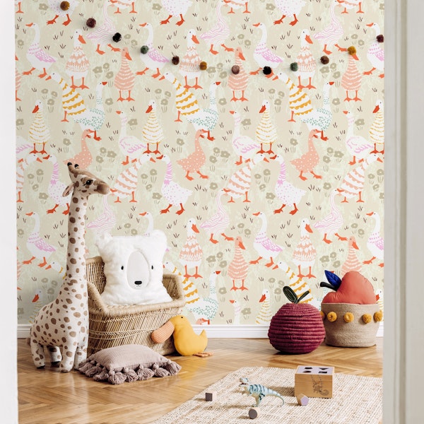 geese cute patterned farm animals