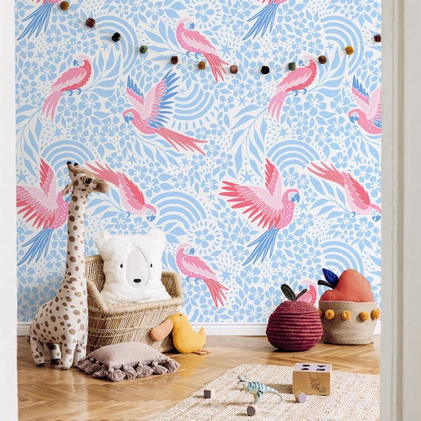 Parrot Fantasy - pink and blue