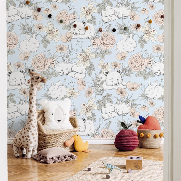 Sleeping Woodland - pattern blue