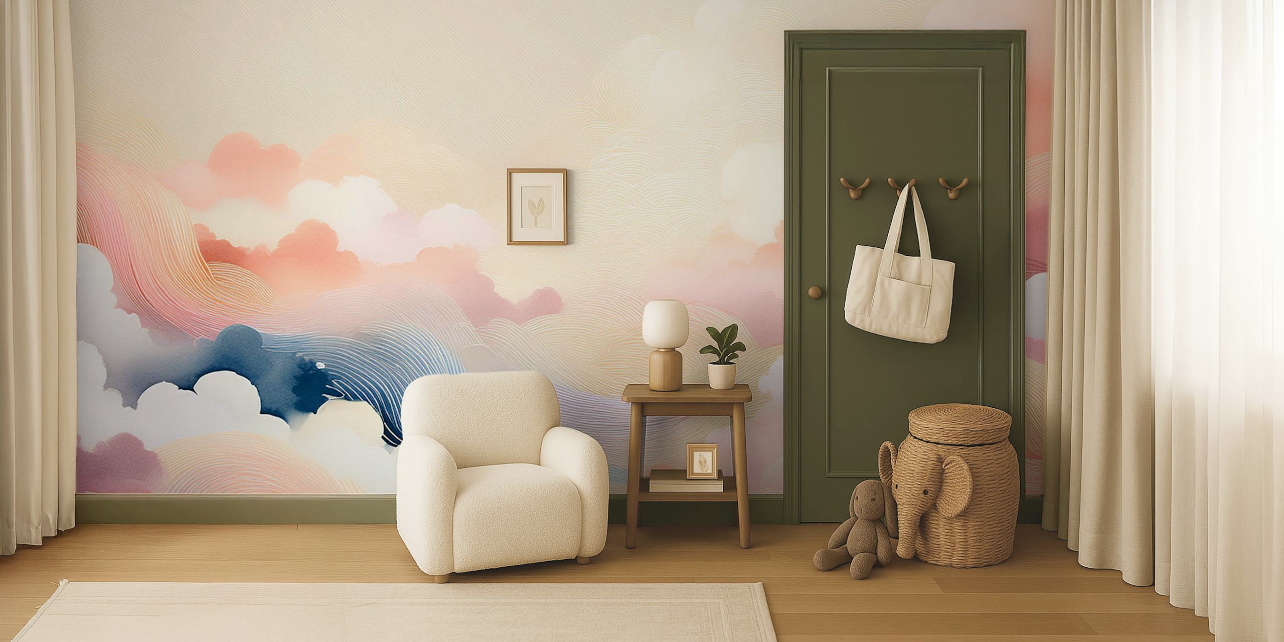 Papier peint Blissful Skytones dans une pièce confortable