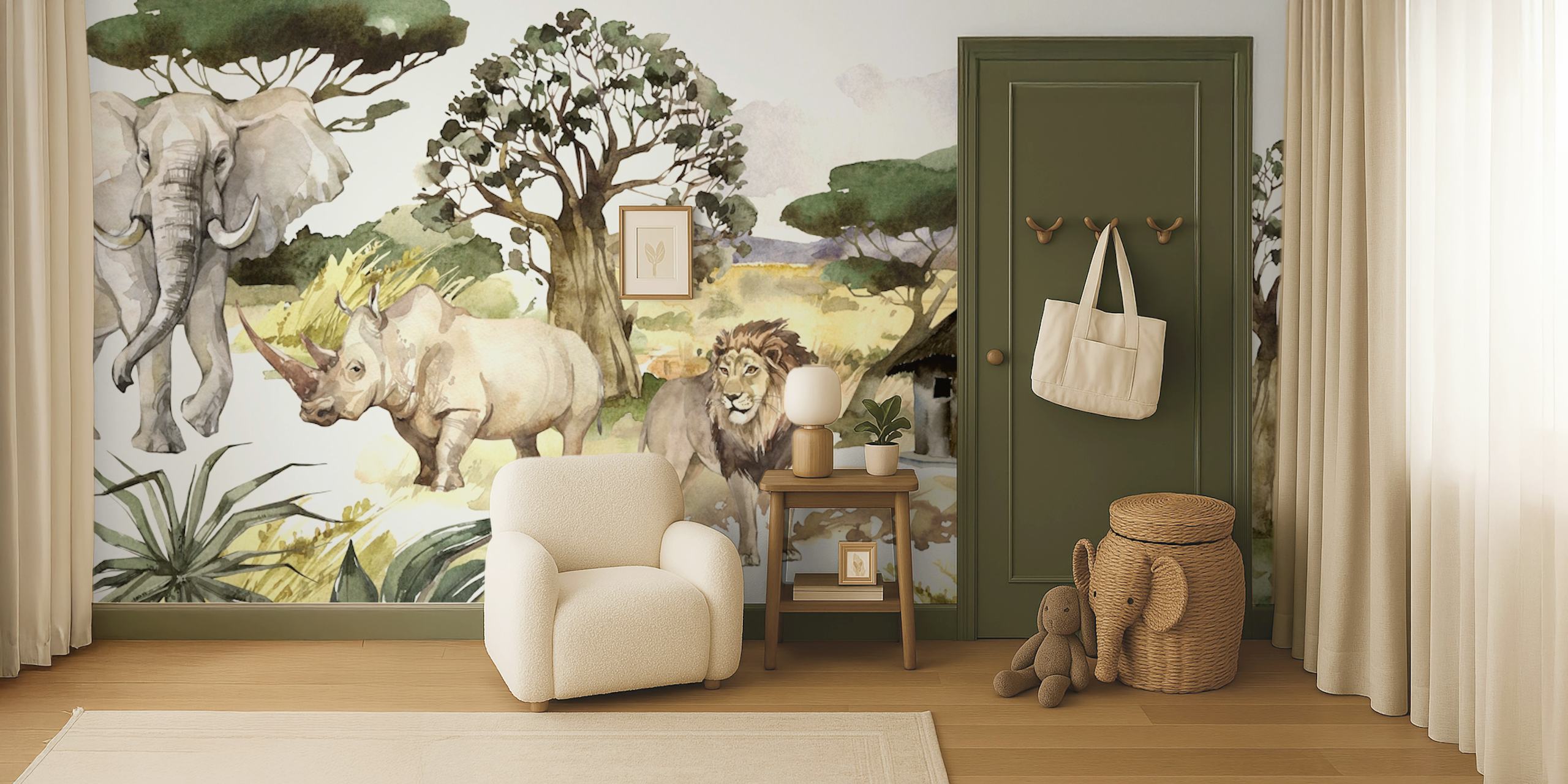 Safari Escape Scene wallpaper in a room