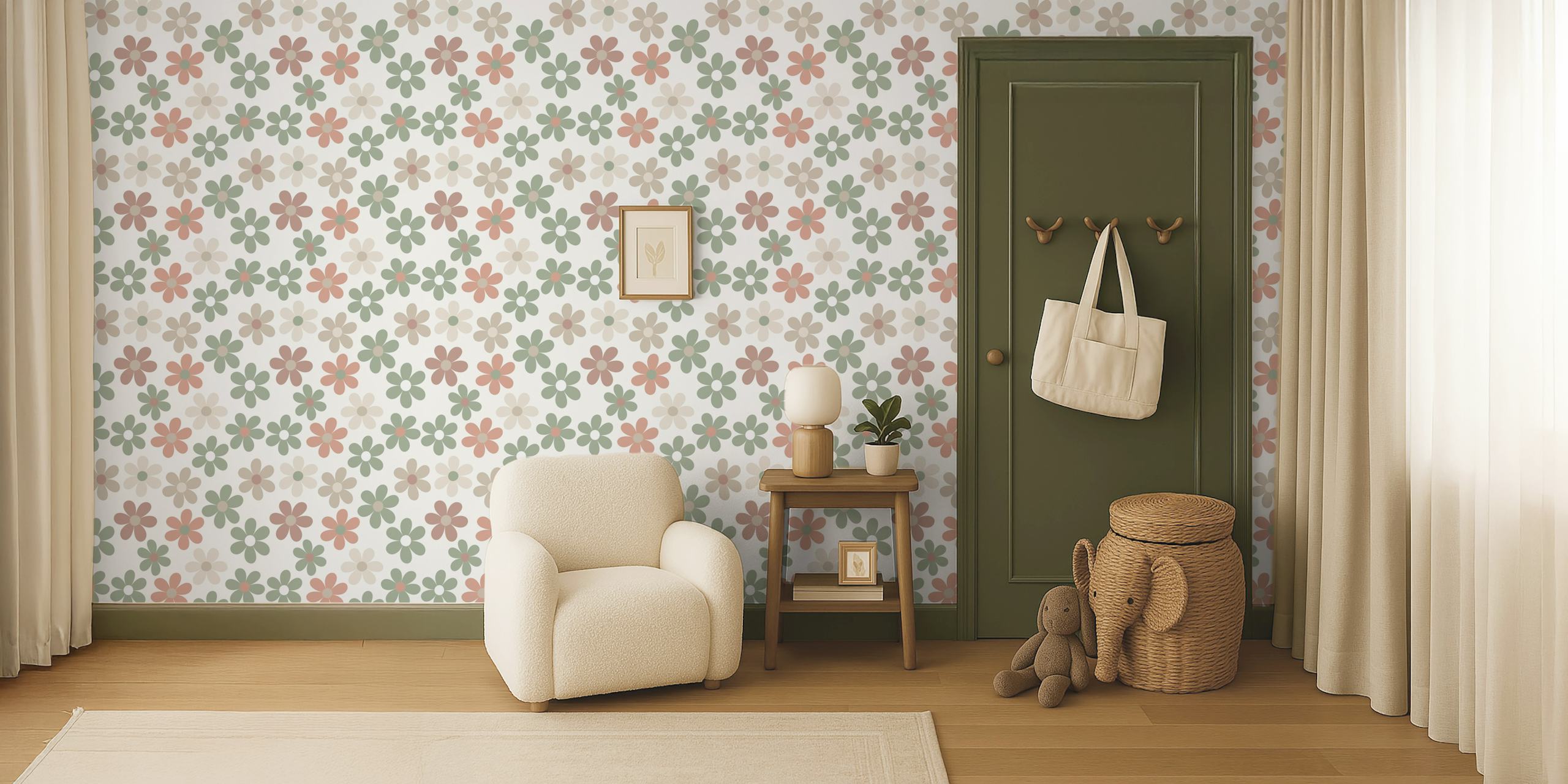 Elegant Flowers Garden behang in een kamer