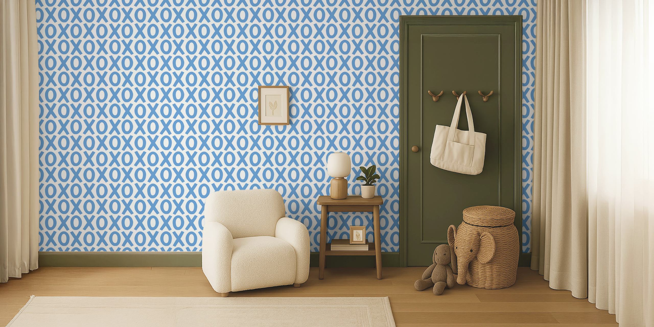 xoxo - papel pintado azul en una habitación