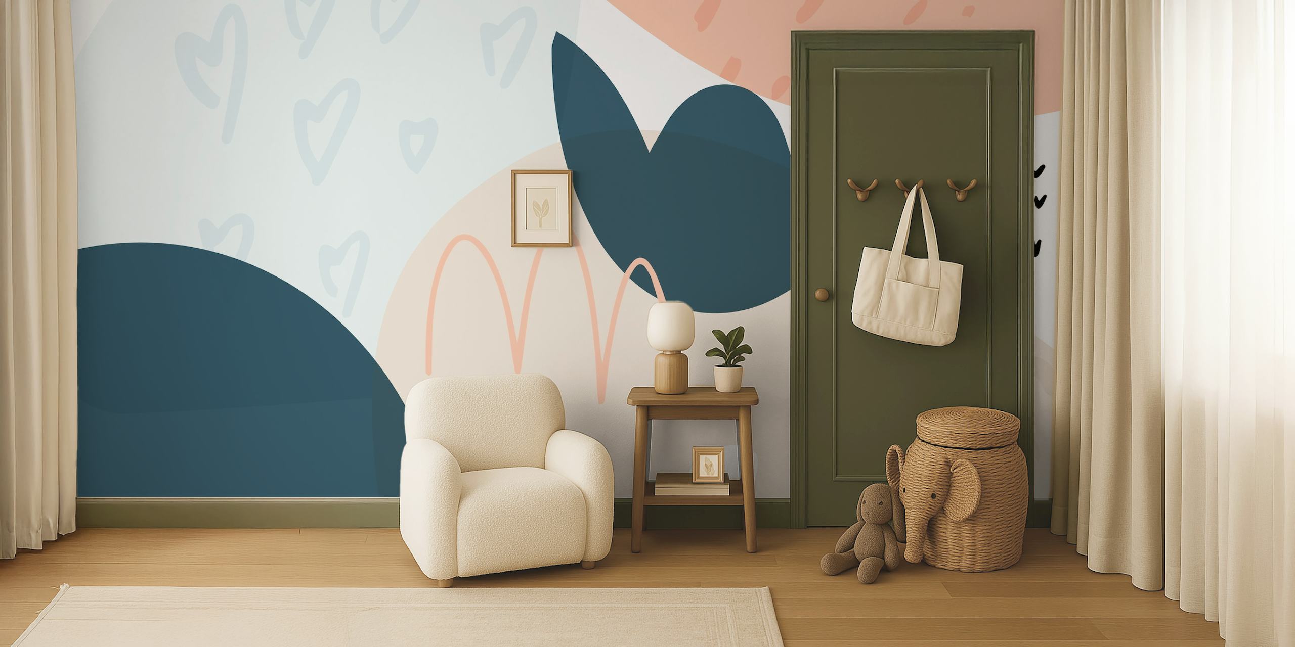 Scandi nursery tapet i et moderne rom