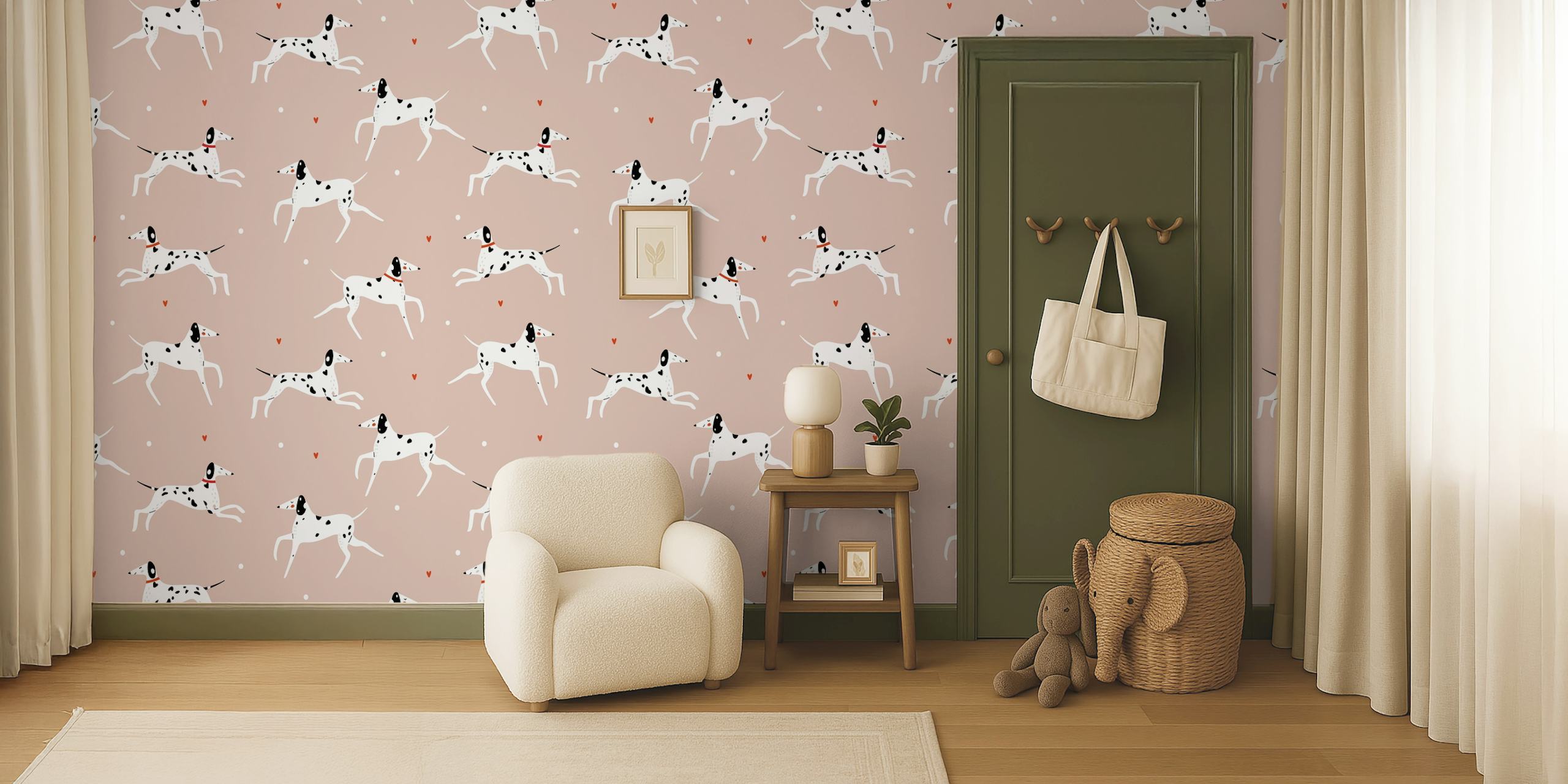 Motif Dalmatien illustratif sur papier peint