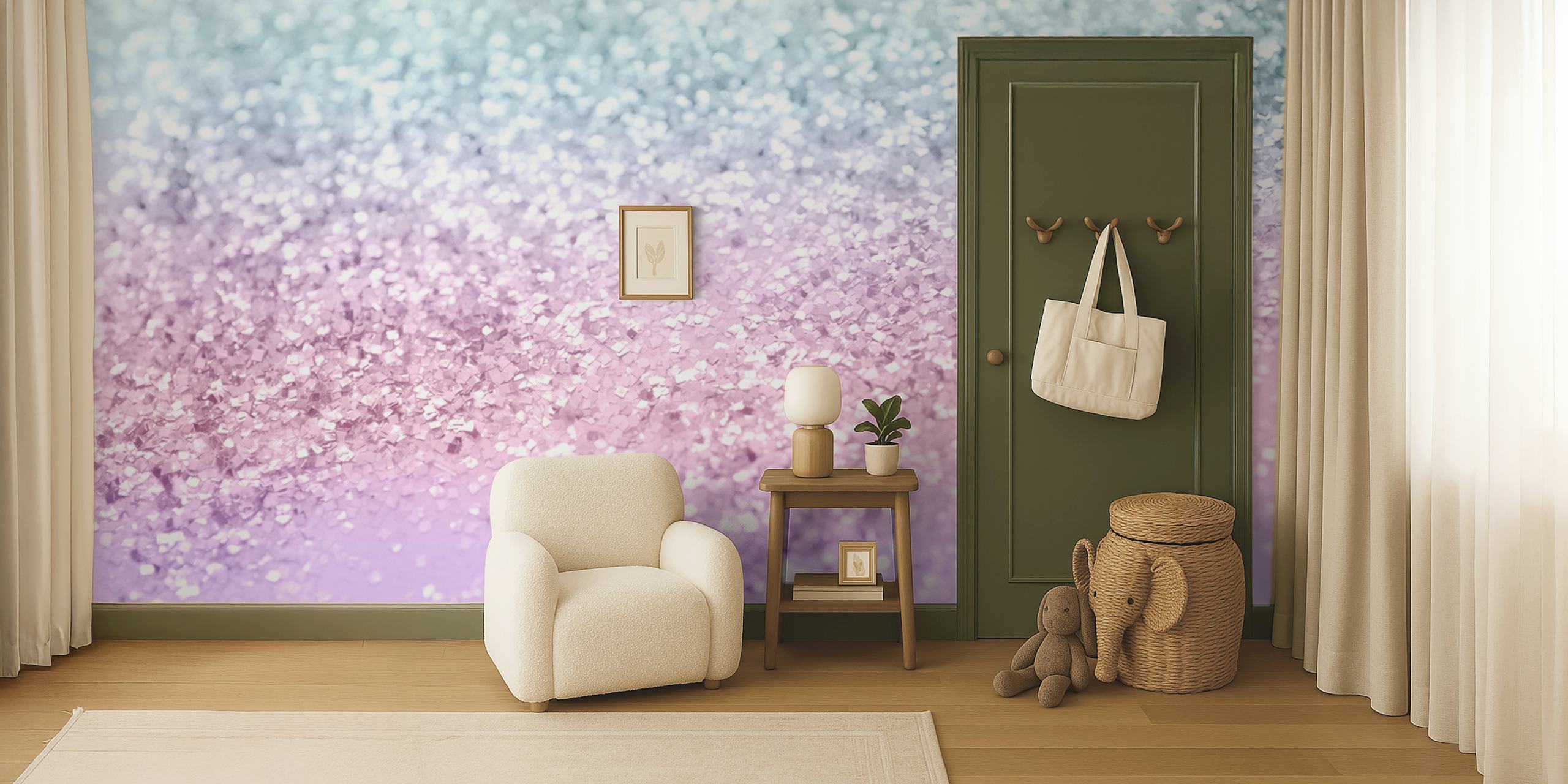 Unicorn Girls Glitter 4a wallpaper in a room