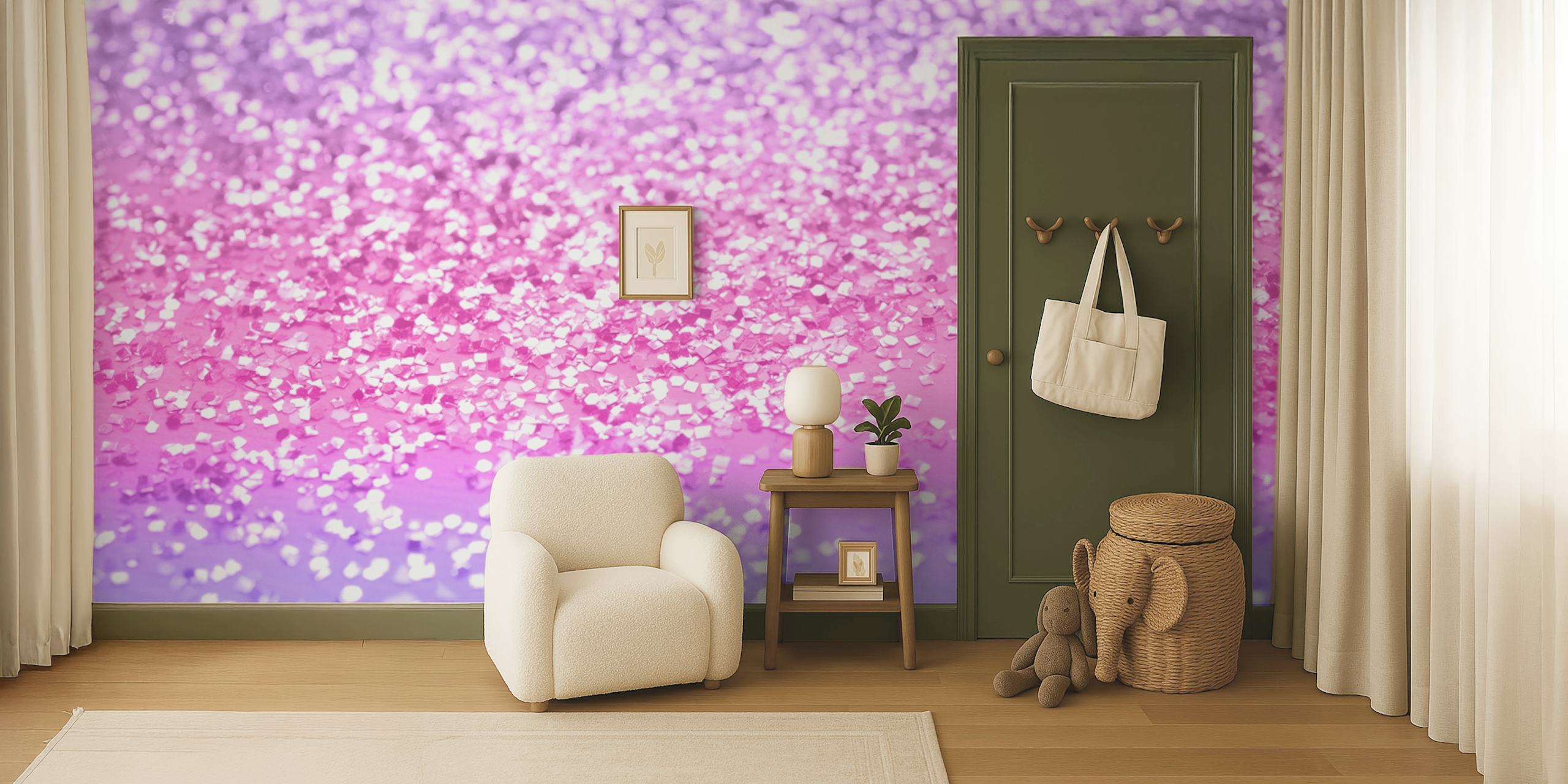 Pink glitter ombre wallpaper with sparkly texture
