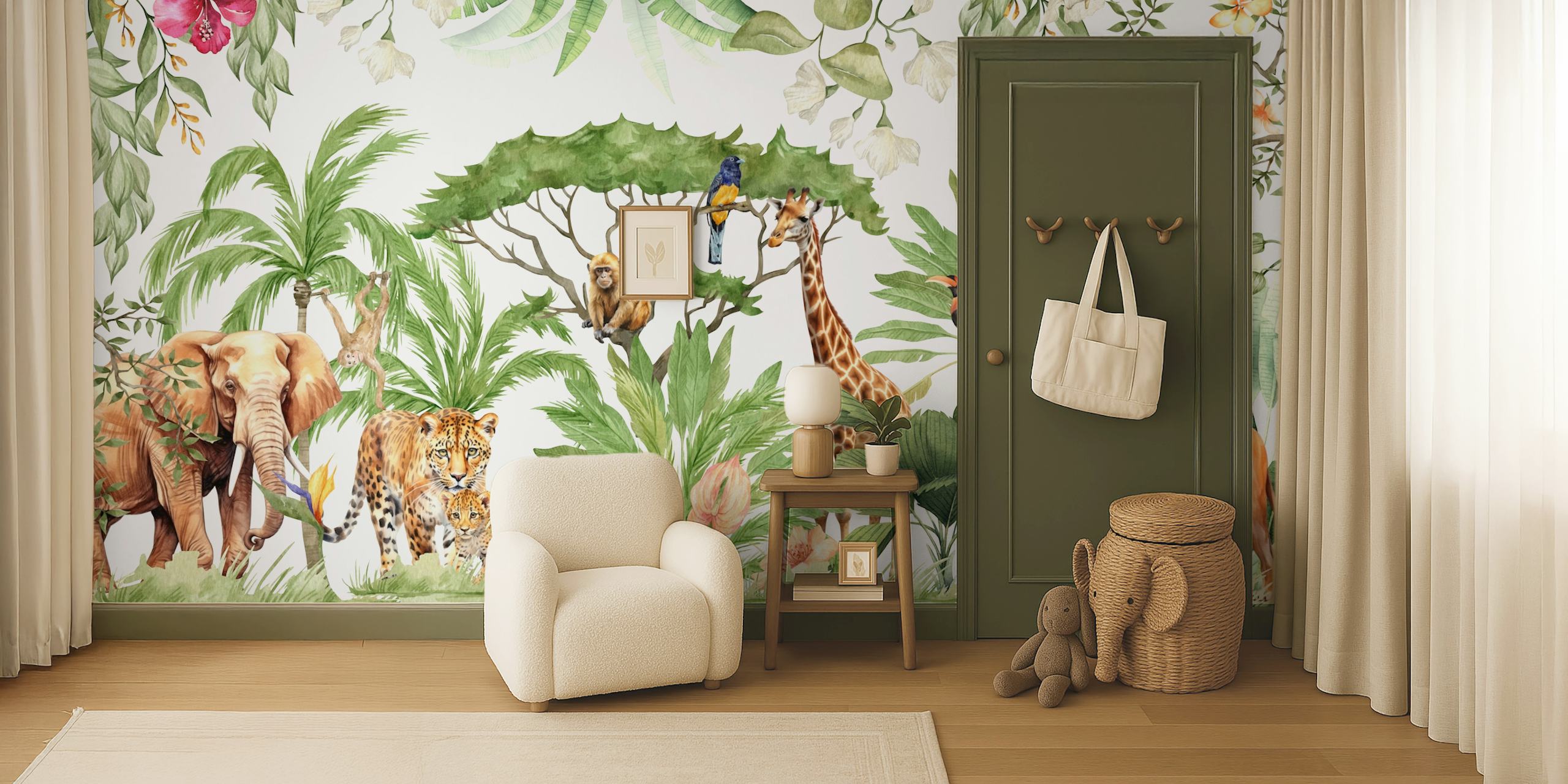 Tropical Nursery Safari Jungle tapetdesign