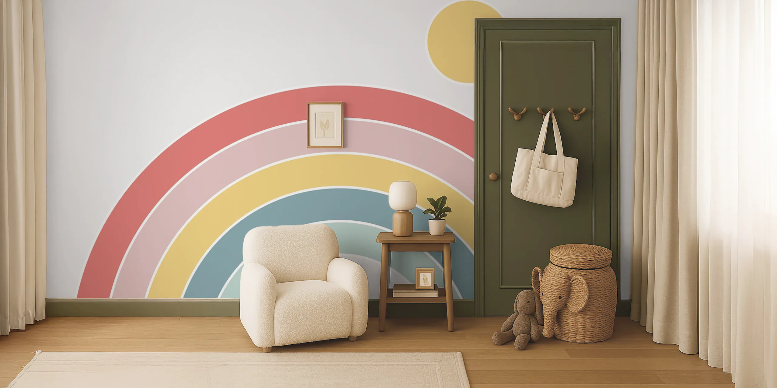 Rainbow Nursery Wallpaper | happywall.com