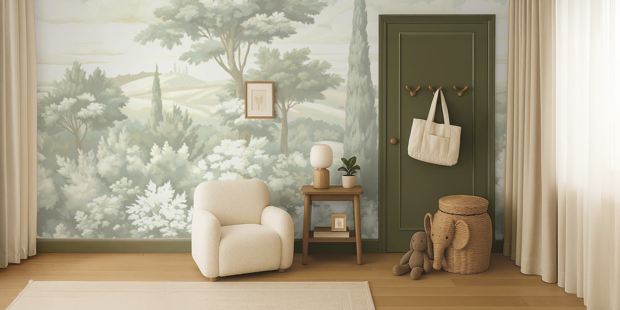 Tuscany Baroque Painting wallpaper in a room