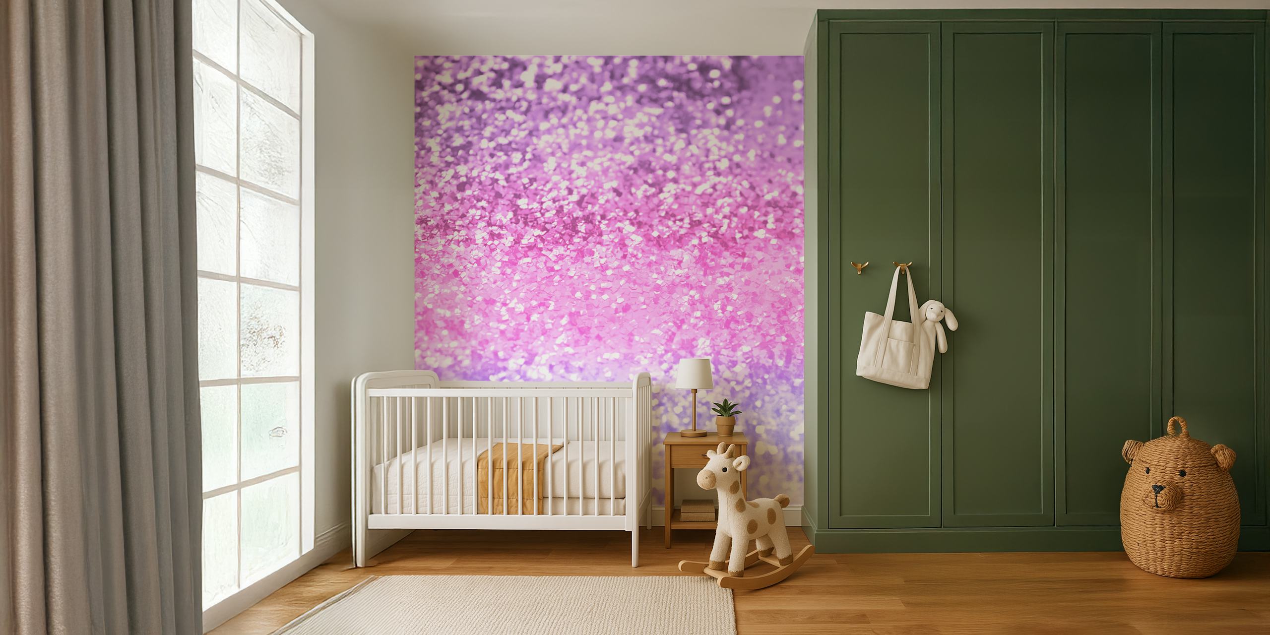 Unicorn Girls Glitter 2 papier peint affiché dans une pièce