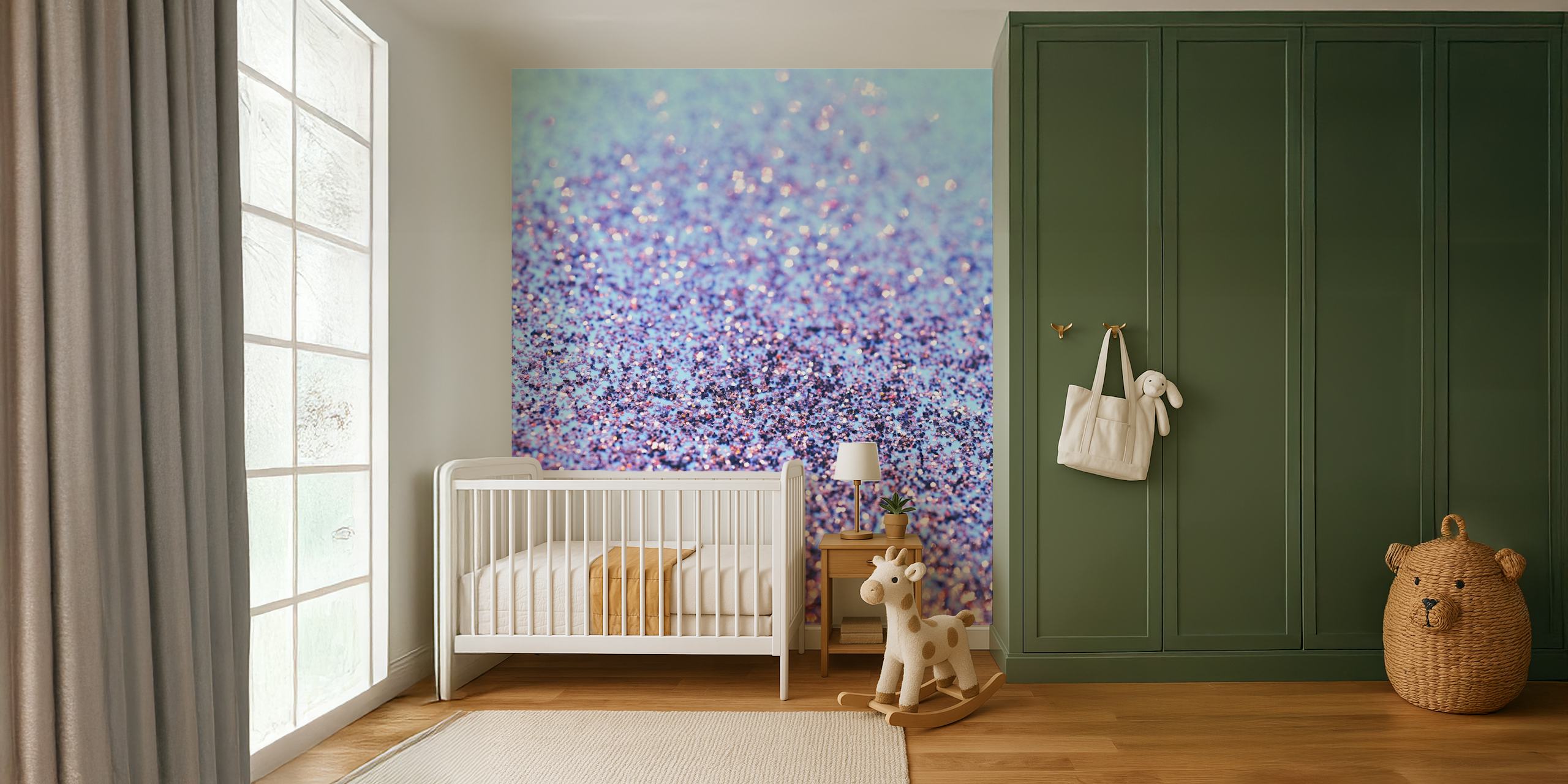 Carta da parati Mermaid Ocean Glitter Glam in una stanza