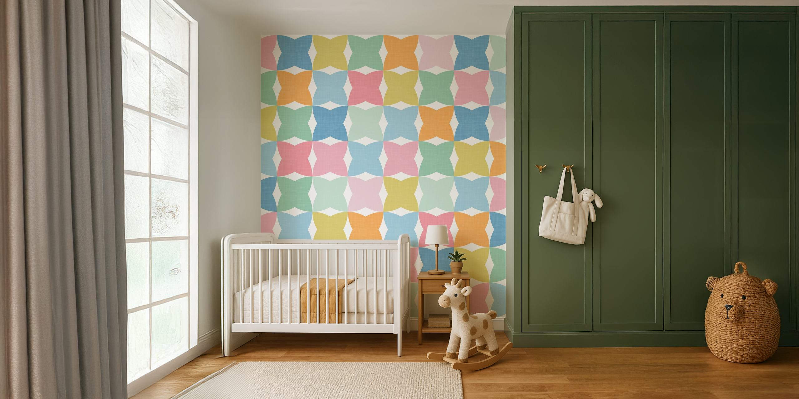 Geometric Pastel Shapes WM w pokoju