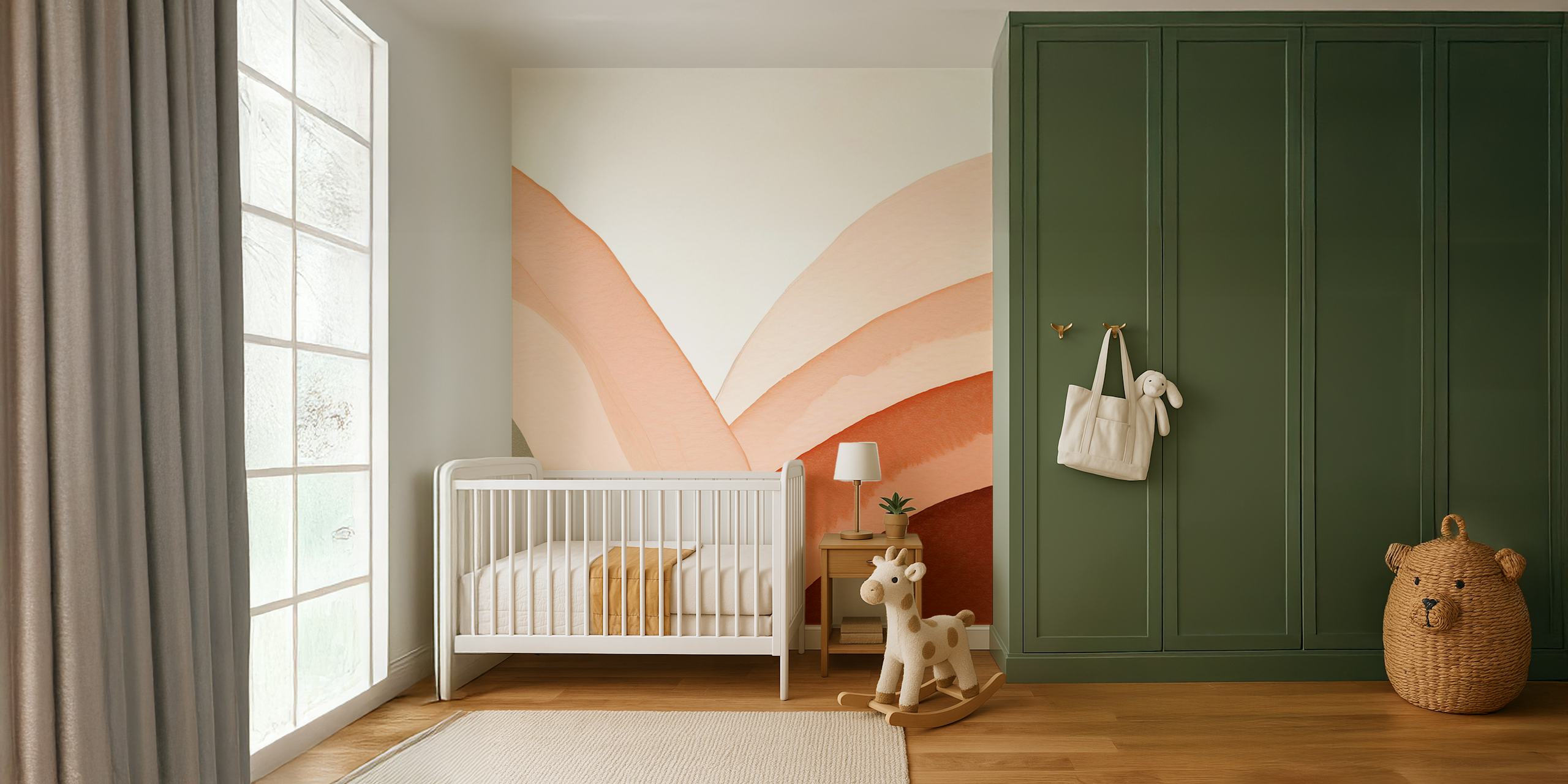 Boho Nursery Arches wallpaper in a room