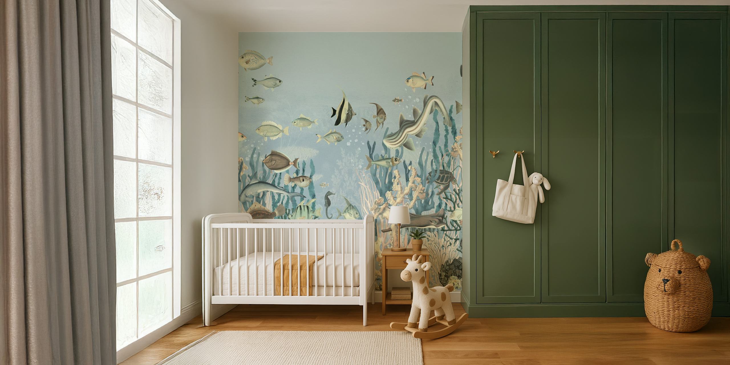 Various colorful fish and coral in an underwater scene wallpaper