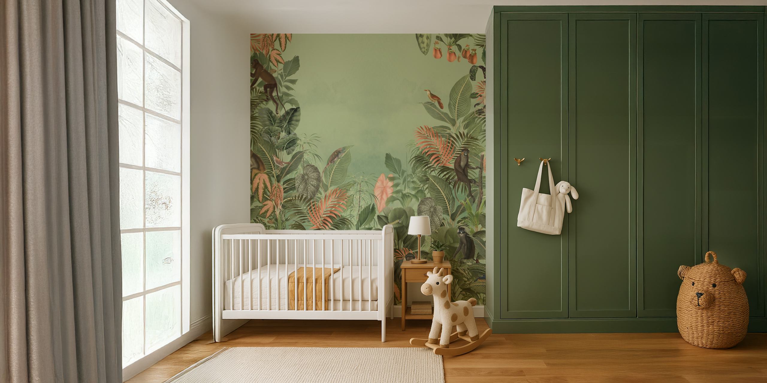 Jungle Monkey Retreat wallpaper design