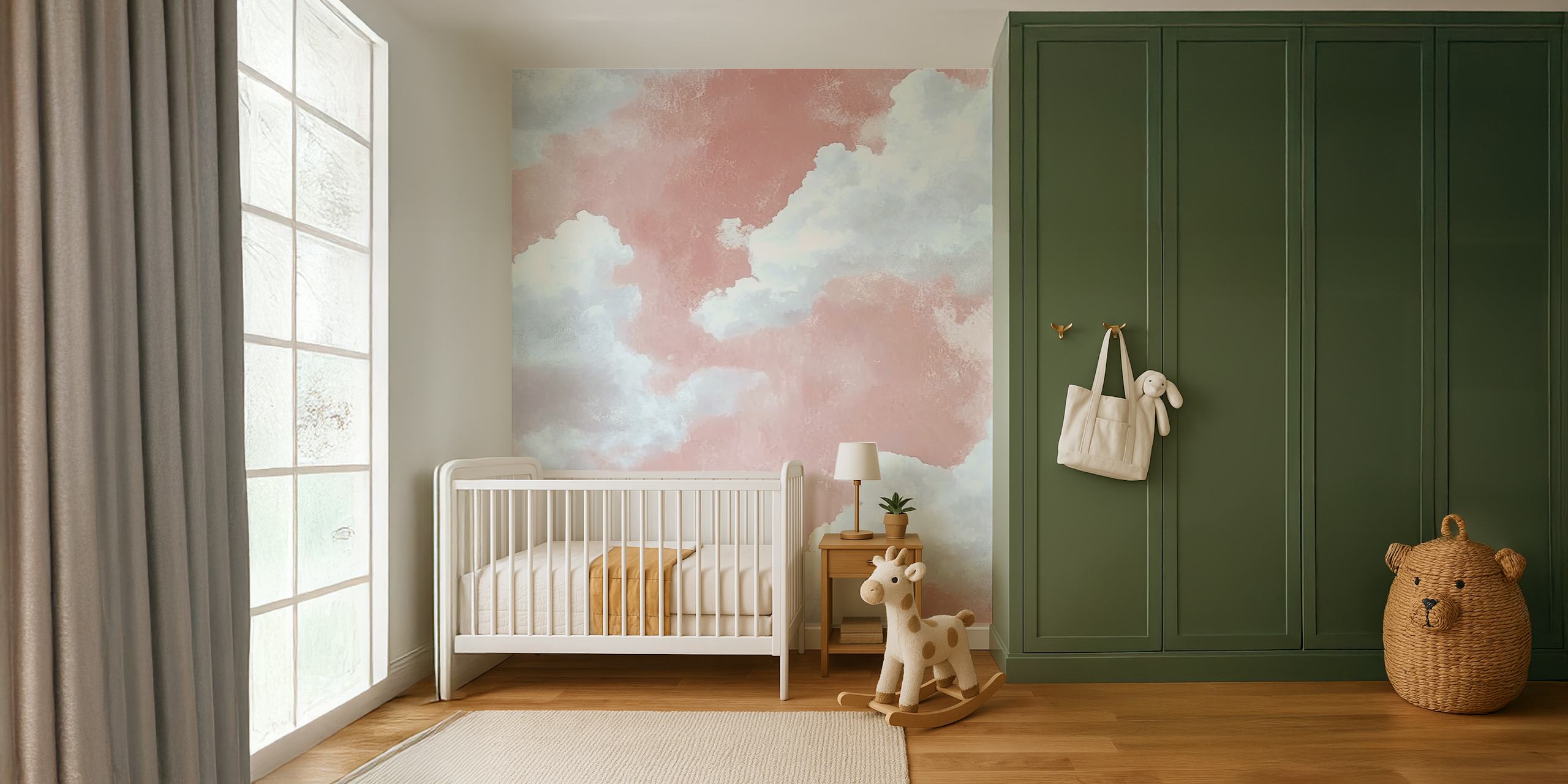 Pink clouds on a soft background wallpaper