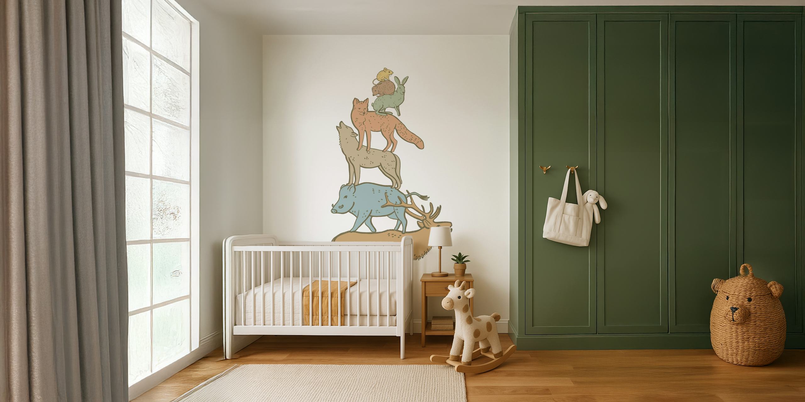 Woodland Animal Stack wallpaper i et rom