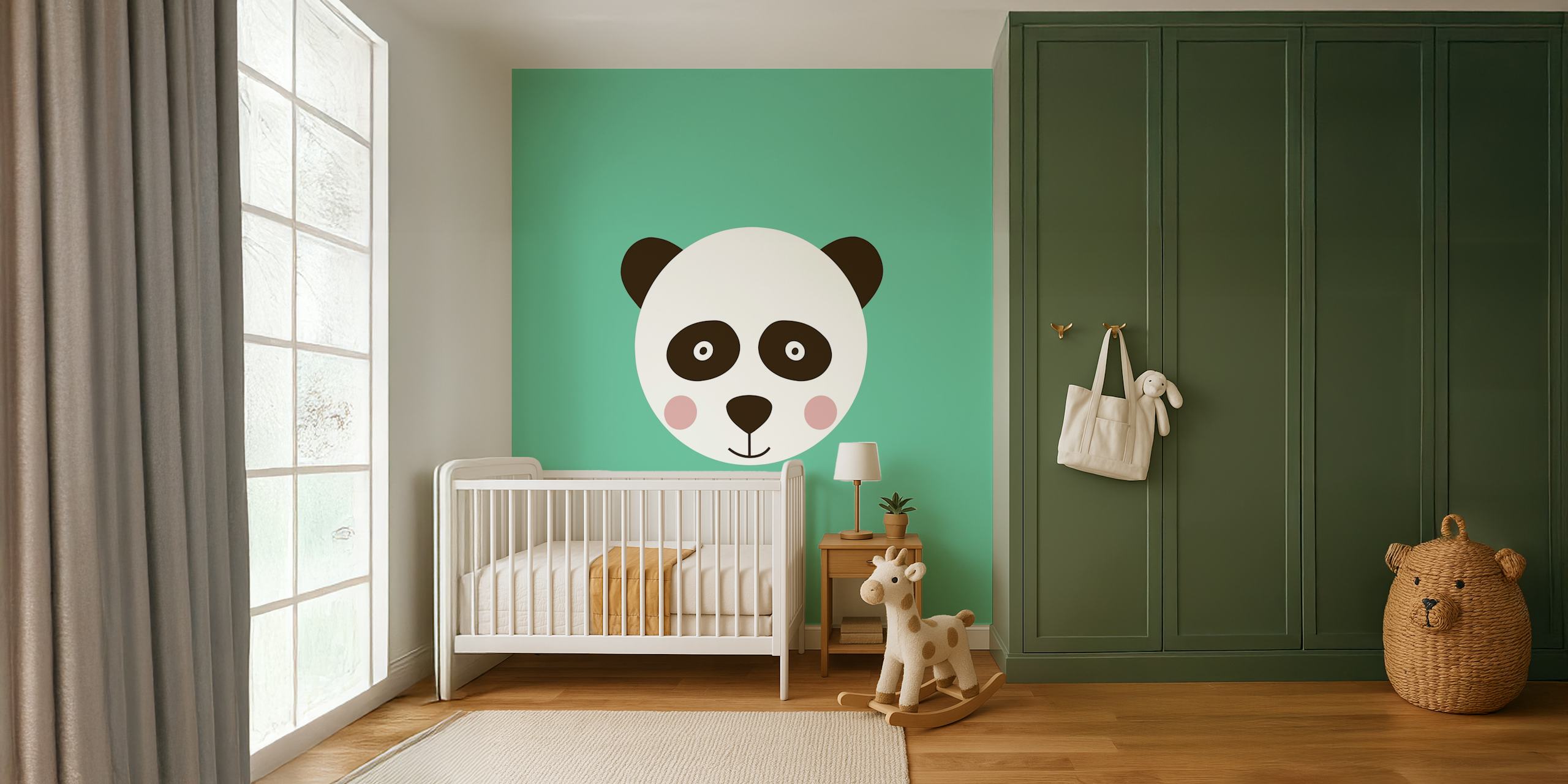 Süßes Panda-Design-Tapete in einem Raum