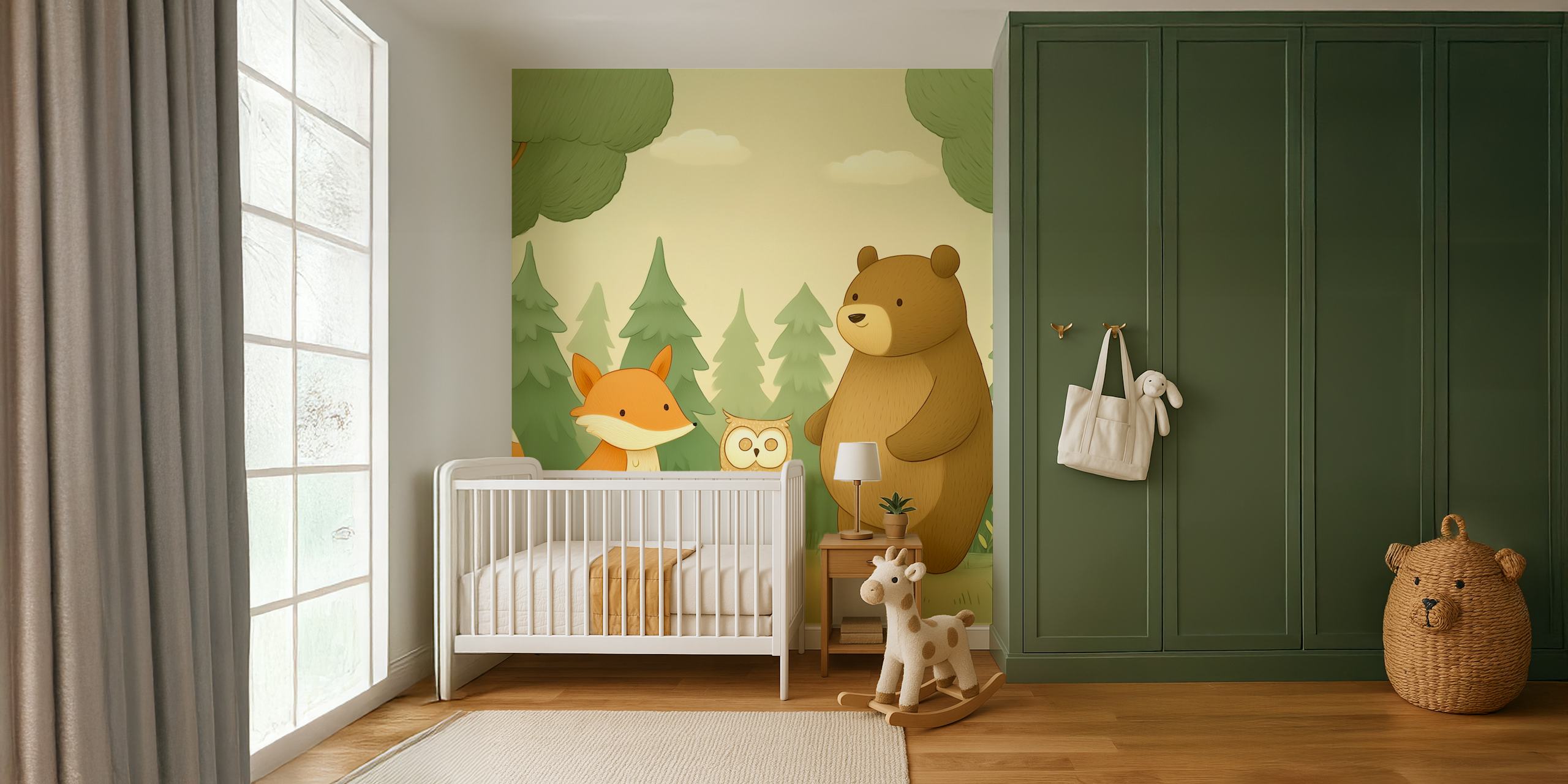 Tapete mit Adorable Forest Animals