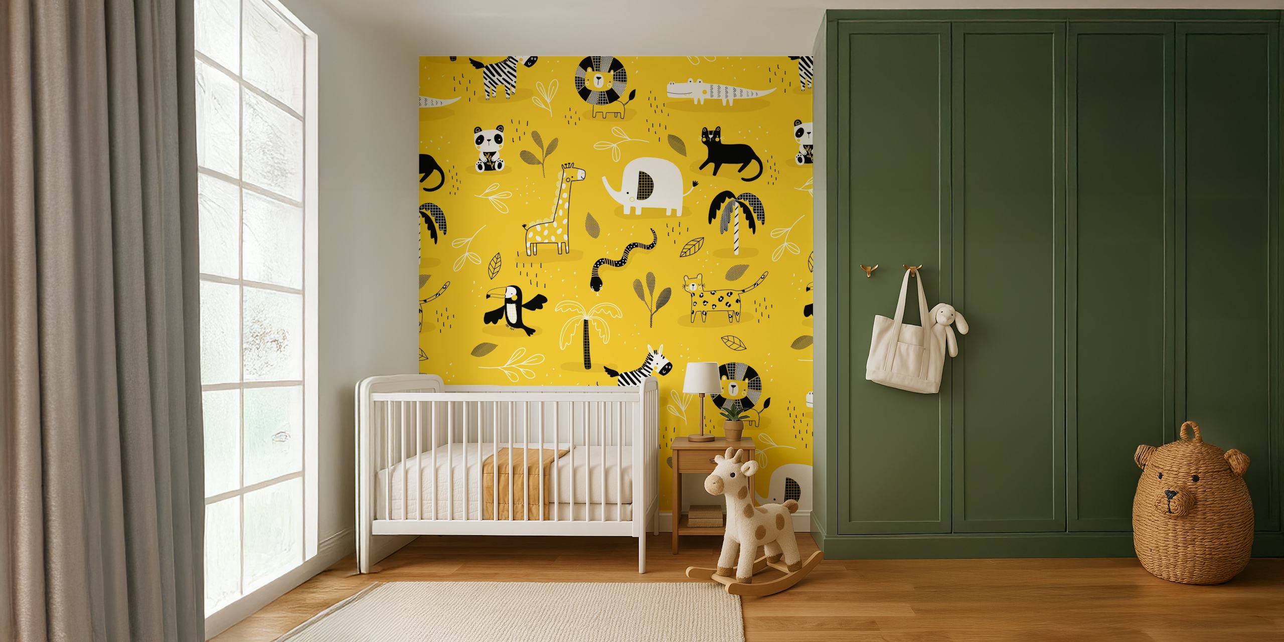 Mustard Safari tapet i et rom