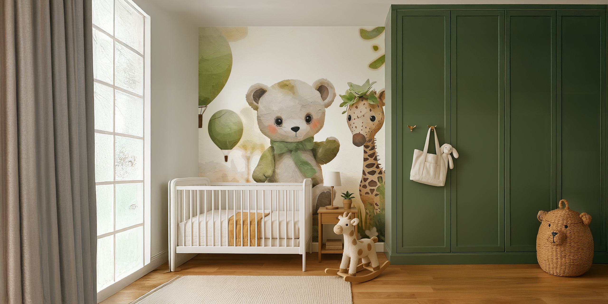 Kids Little Bear Forest wallpaper in a room