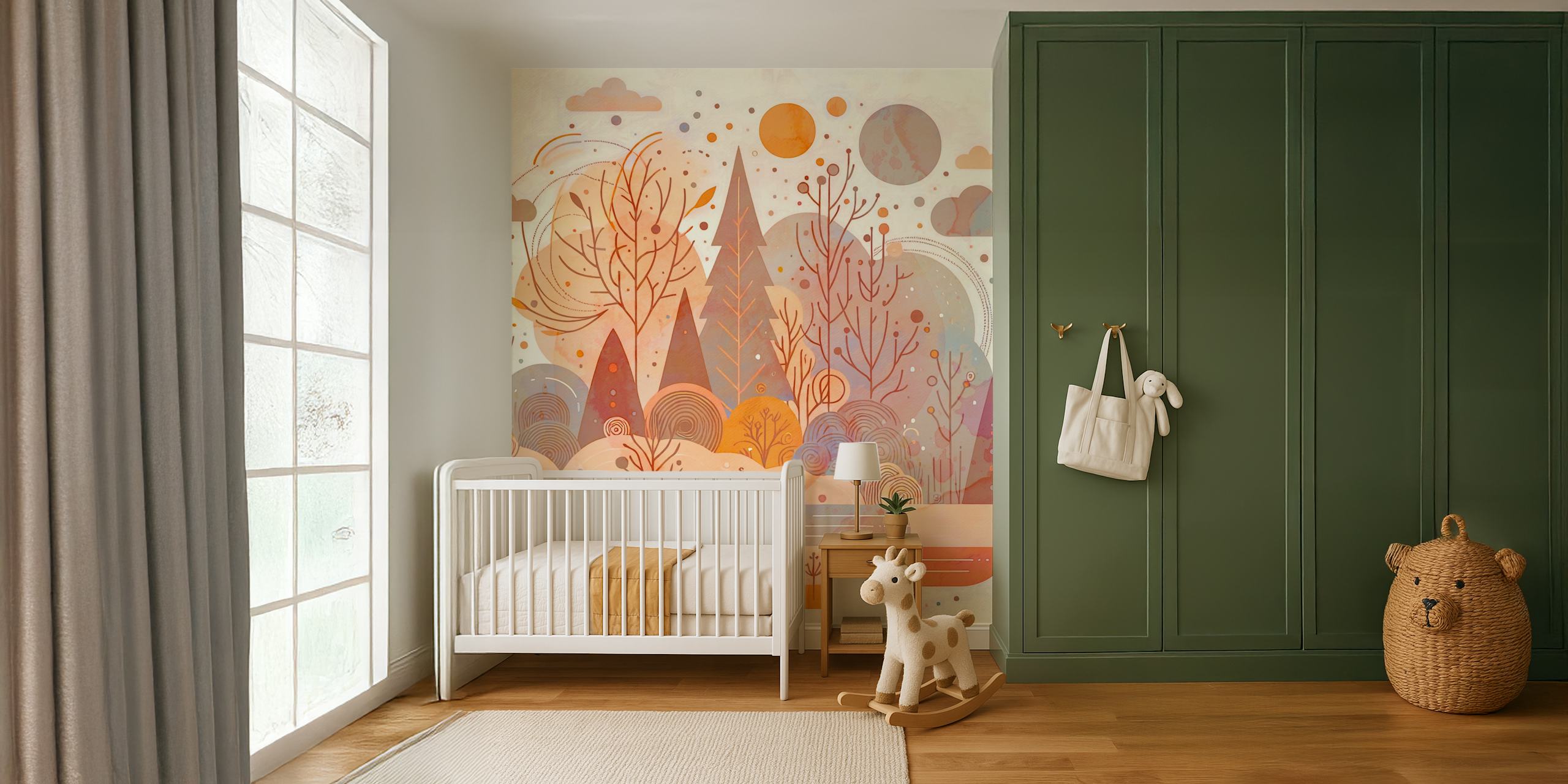 Tapeta Soft Autumn Forest Magic w pokoju