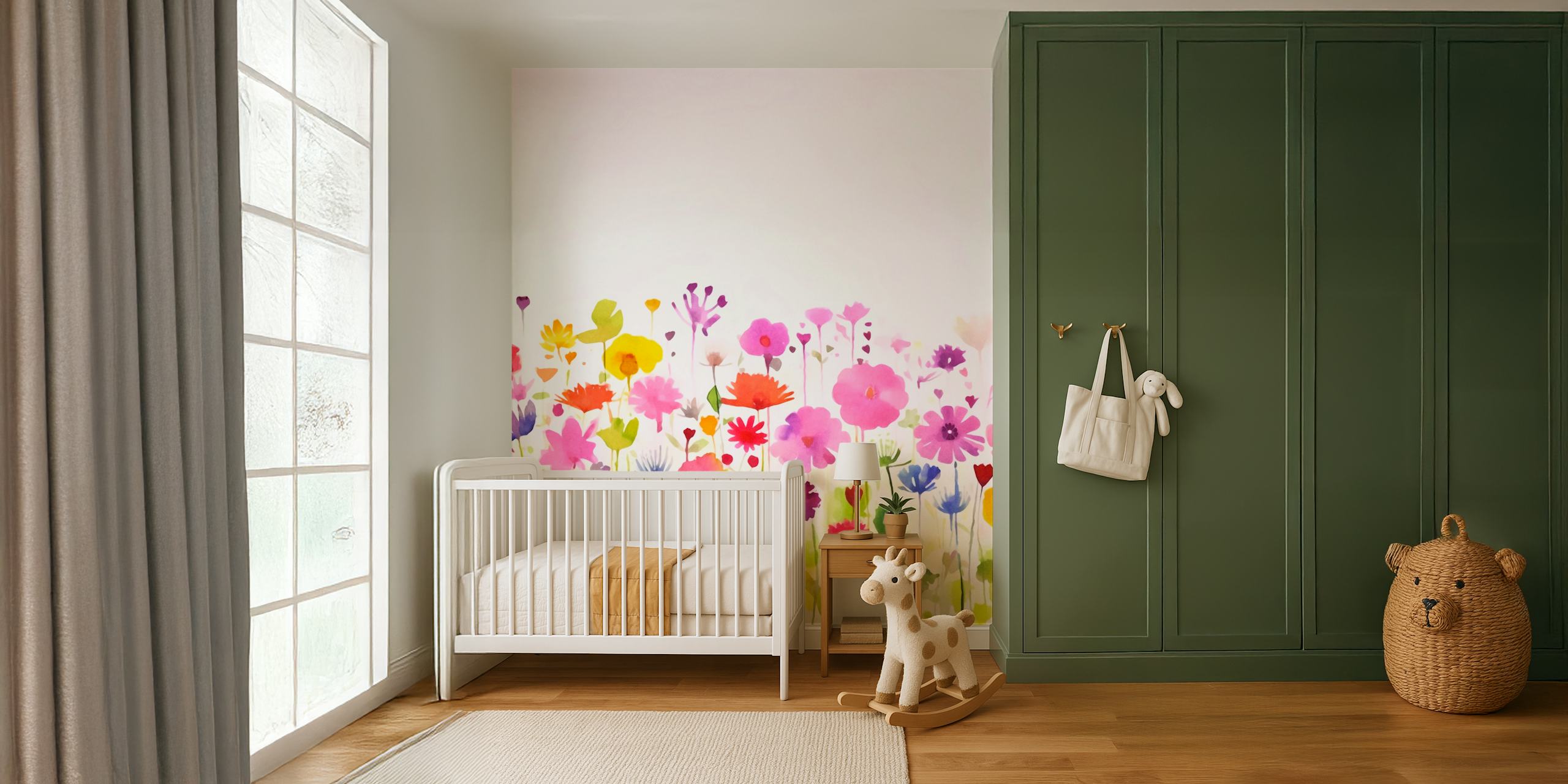 Colorful multicolor floral watercolor wallpaper