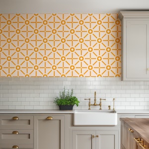 Geometric Sun Yellow Blush