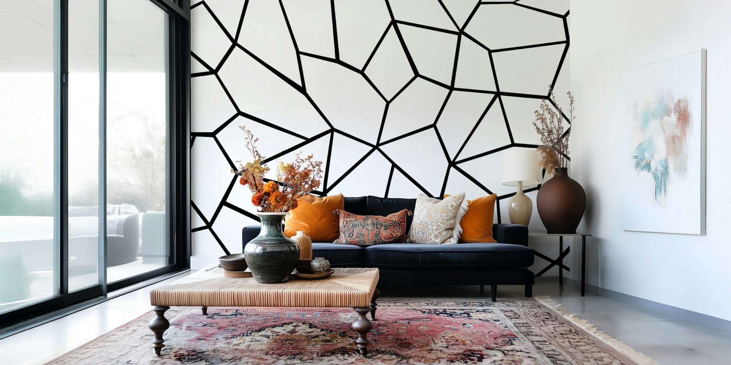 Diseño de papel tapiz Mosaic Geo Glam 2 en una habitación