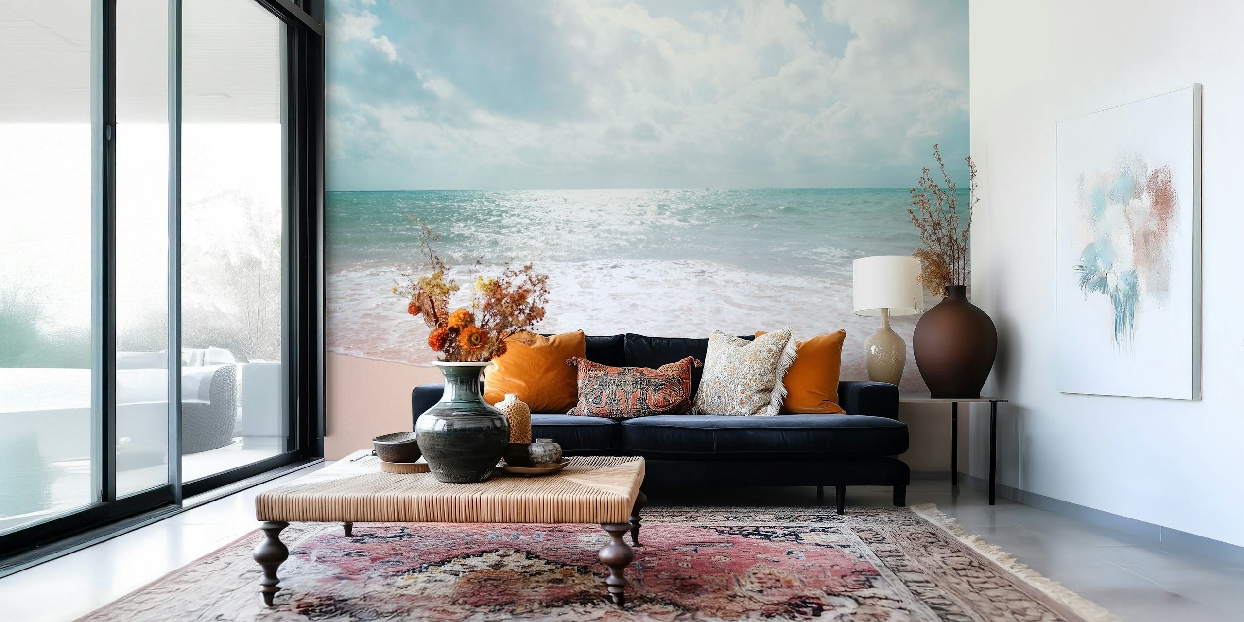 Carta da parati Caribbean Ocean Tranquility 2 che mostra una spiaggia serena e onde dolci