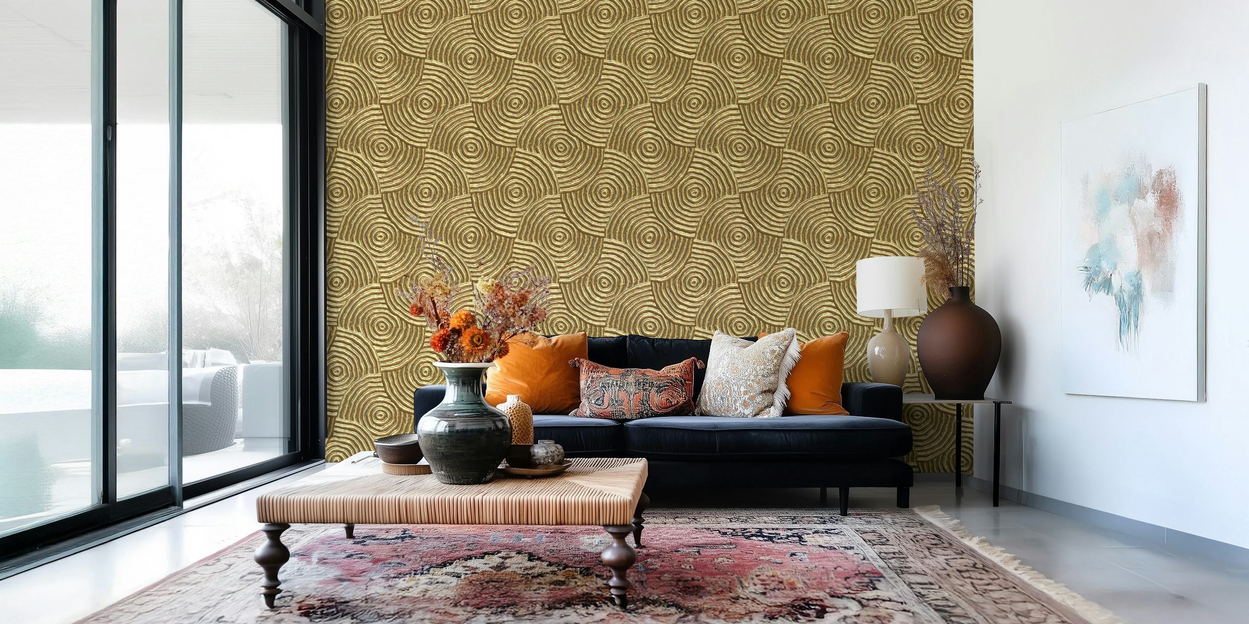 Golden Glamour Texture tapet i et rum