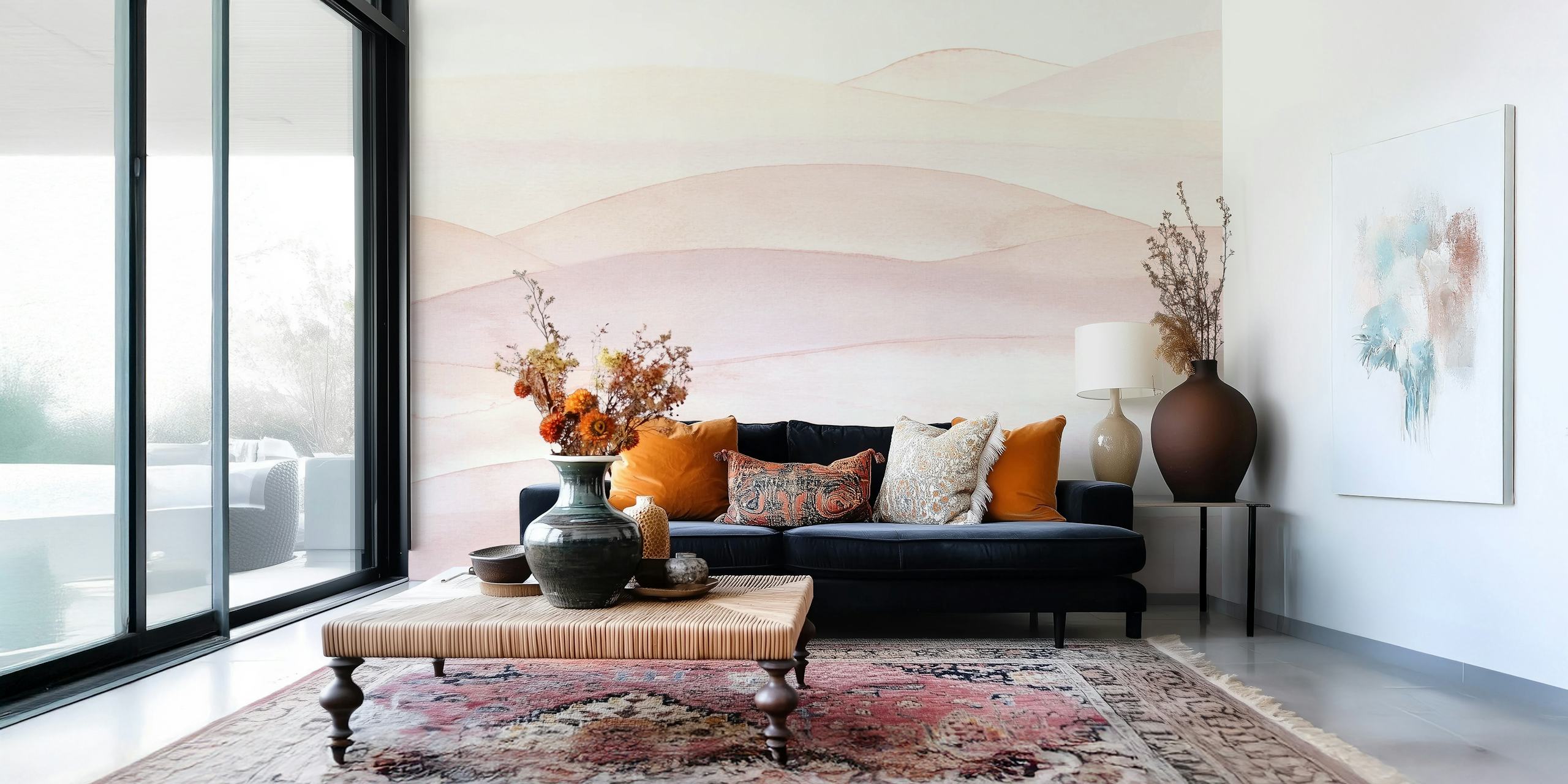 abstract blush dream landscape tapeta w pokoju