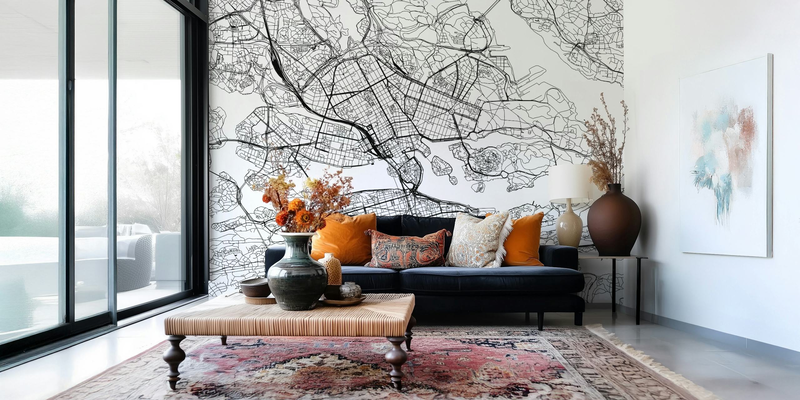 Hoogwaardige wallpaper van gedetailleerde Stockholm Map