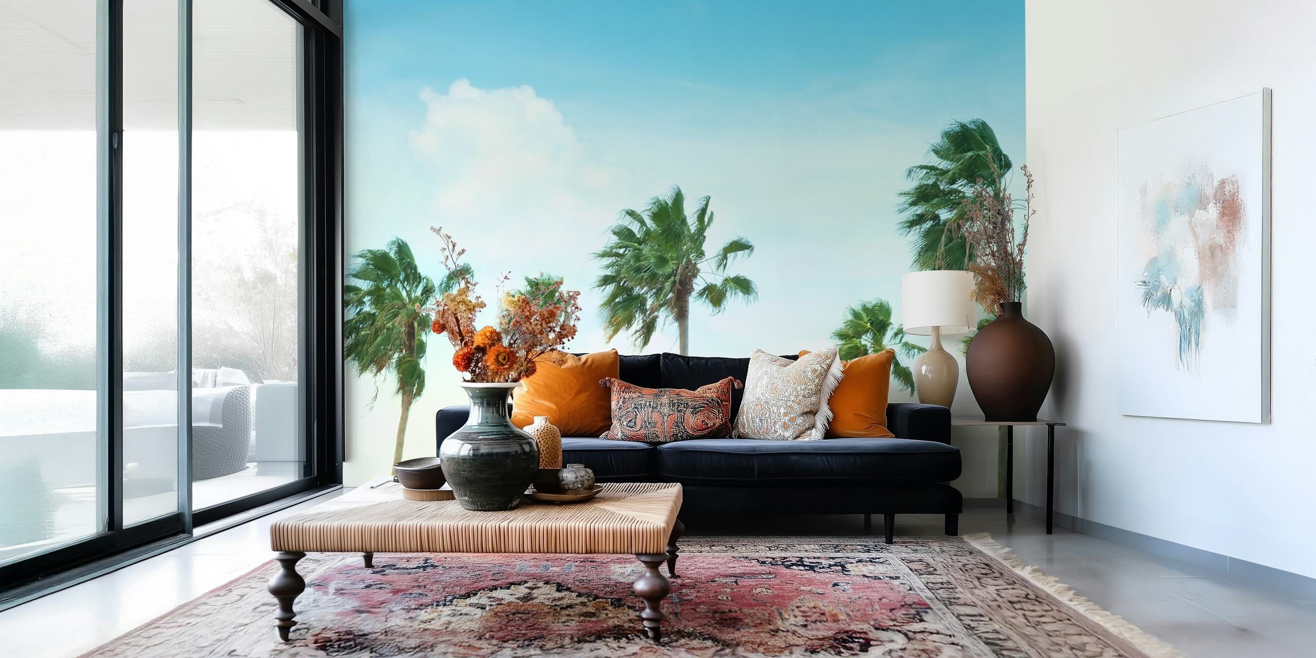 Palm Trees Oasis 1 tapet i et rom
