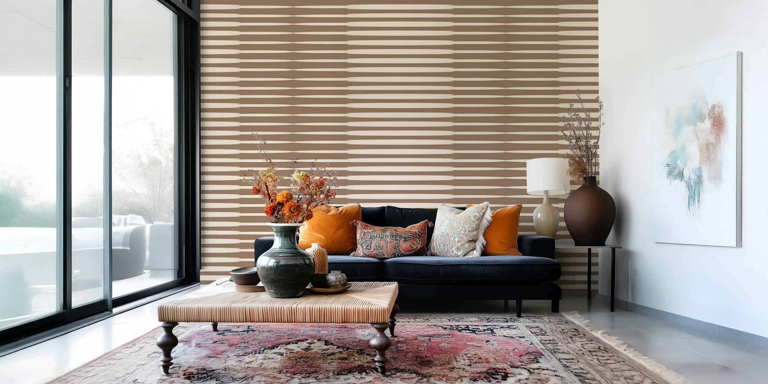 Sixties Japan Minimalist wall mural with vertical lines