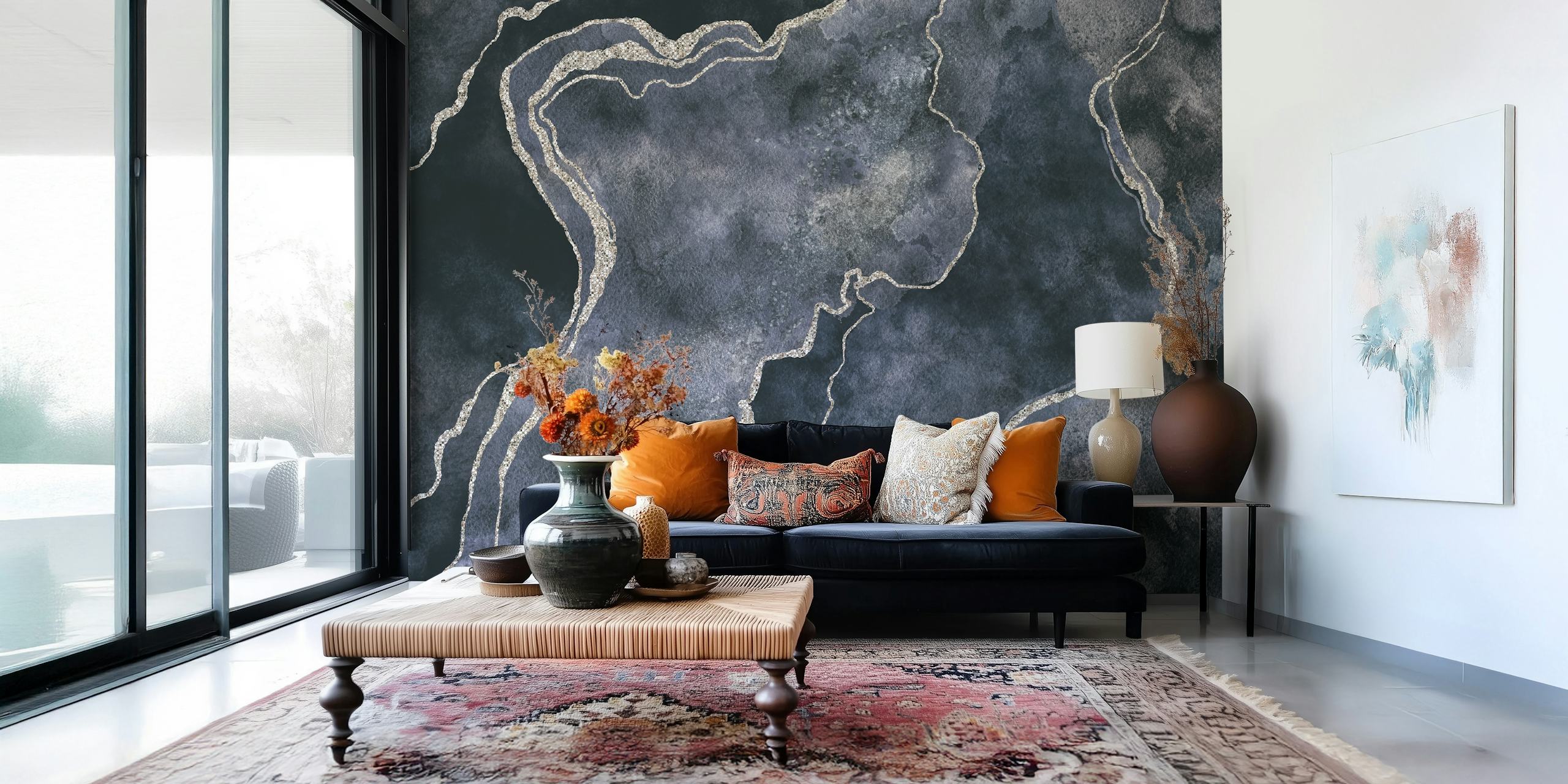 Elegant Grey Marble wallpaper in a room