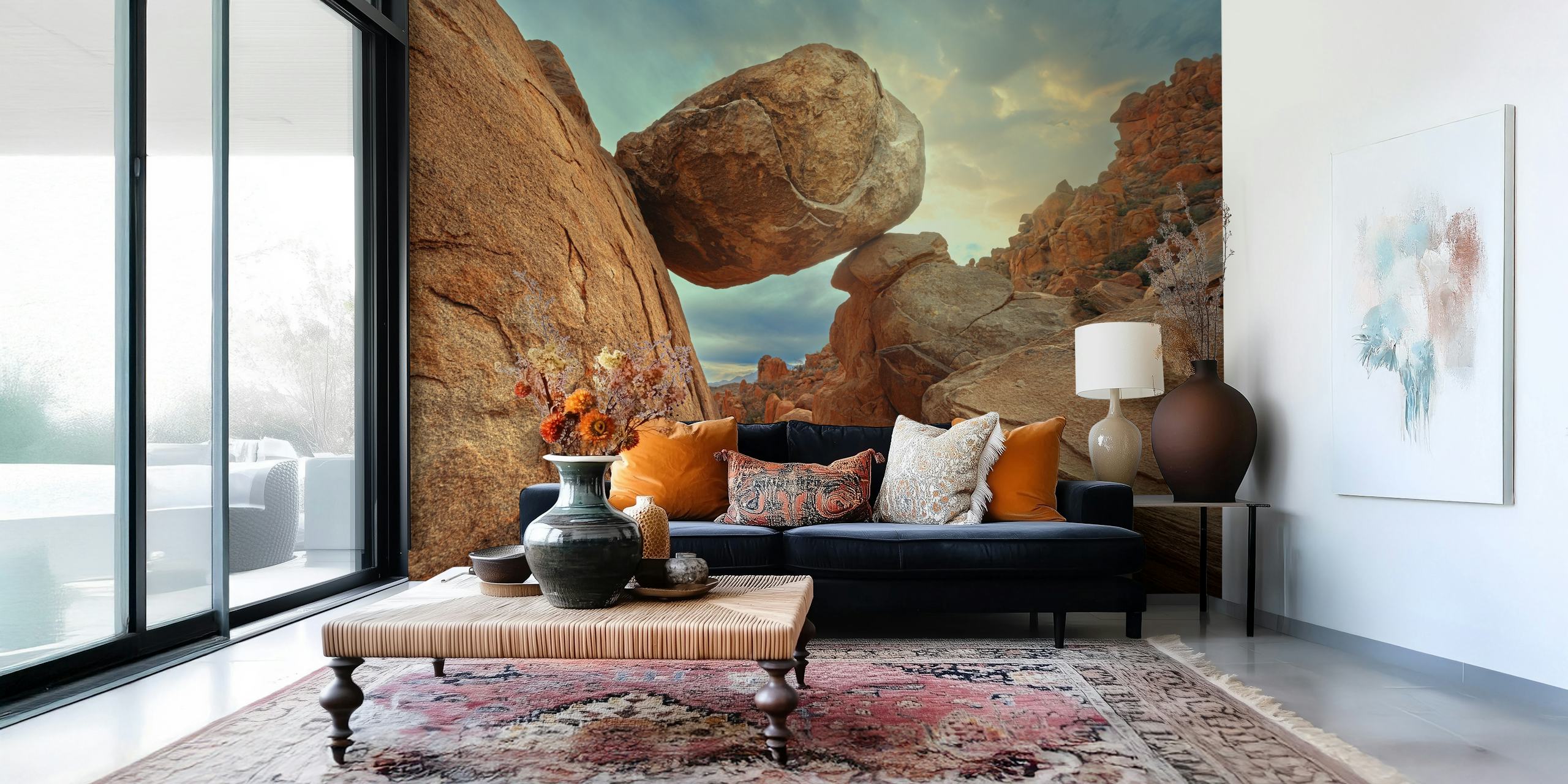Balanced Rock wallpaper in a room setting
