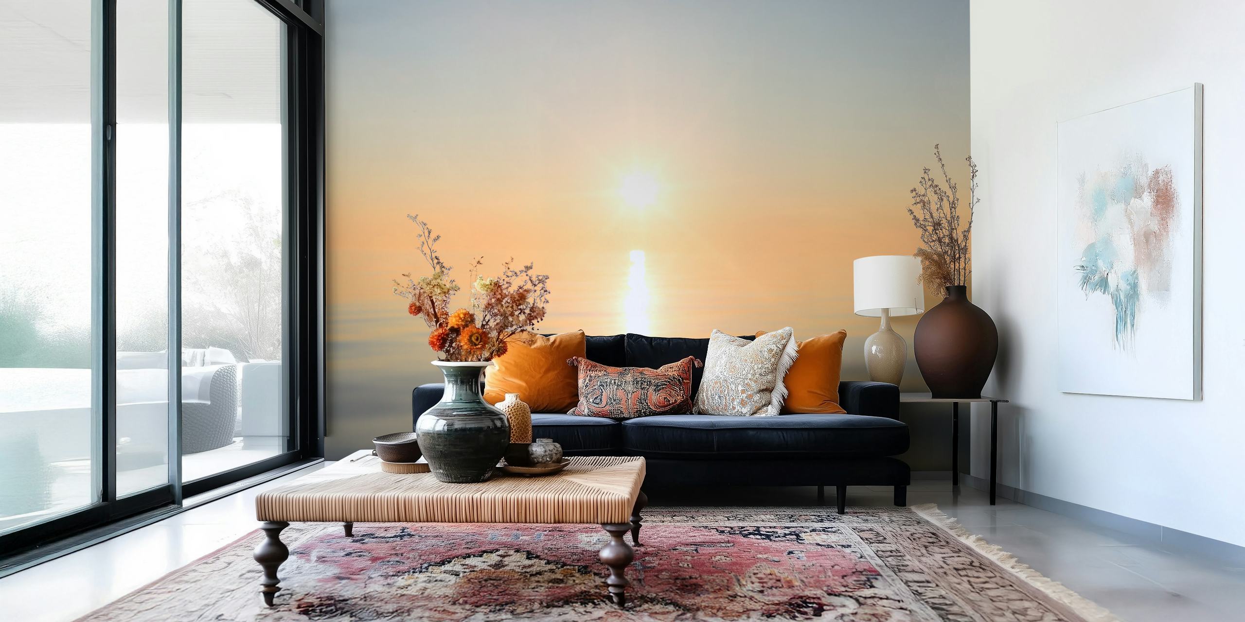Sunset over the Baltic Sea wallpaper in a room